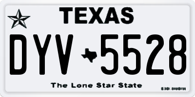 TX license plate DYV5528