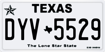 TX license plate DYV5529