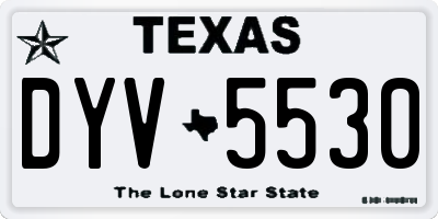 TX license plate DYV5530