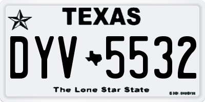 TX license plate DYV5532