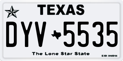 TX license plate DYV5535