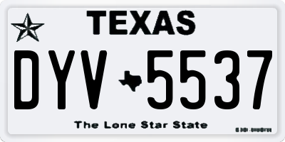 TX license plate DYV5537