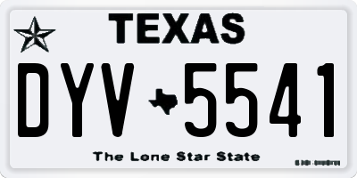 TX license plate DYV5541