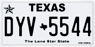 TX license plate DYV5544