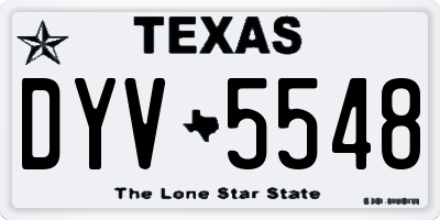 TX license plate DYV5548