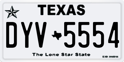 TX license plate DYV5554