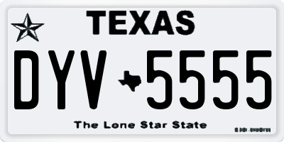 TX license plate DYV5555