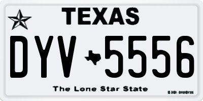 TX license plate DYV5556