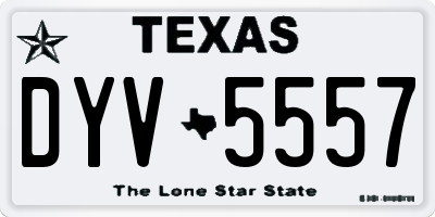 TX license plate DYV5557