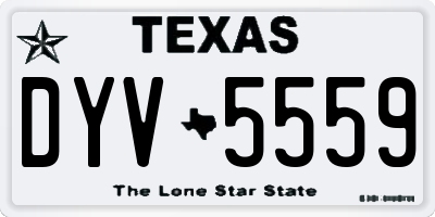 TX license plate DYV5559