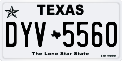 TX license plate DYV5560