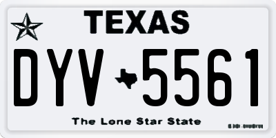 TX license plate DYV5561