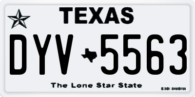 TX license plate DYV5563
