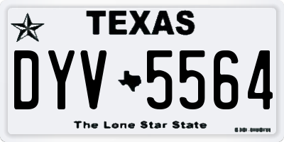 TX license plate DYV5564