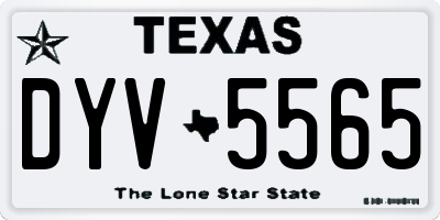 TX license plate DYV5565