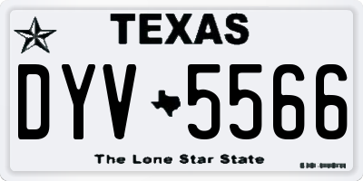 TX license plate DYV5566