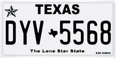 TX license plate DYV5568