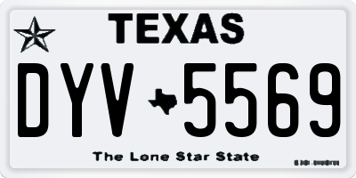 TX license plate DYV5569