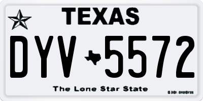 TX license plate DYV5572