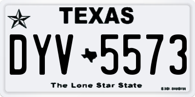 TX license plate DYV5573