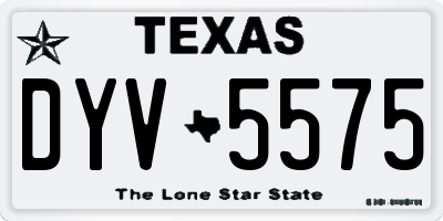 TX license plate DYV5575