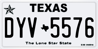 TX license plate DYV5576