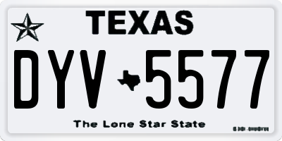 TX license plate DYV5577