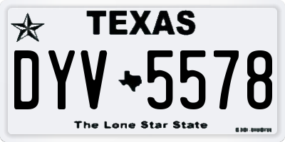 TX license plate DYV5578