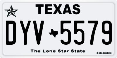 TX license plate DYV5579
