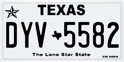 TX license plate DYV5582