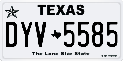 TX license plate DYV5585