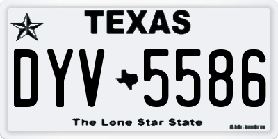 TX license plate DYV5586