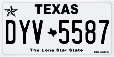 TX license plate DYV5587