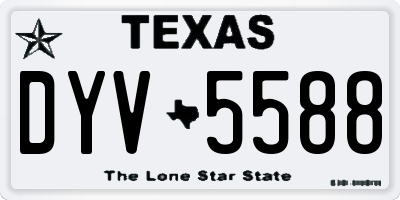 TX license plate DYV5588