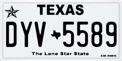 TX license plate DYV5589