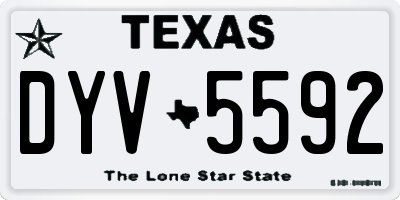 TX license plate DYV5592
