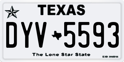 TX license plate DYV5593