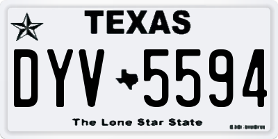 TX license plate DYV5594