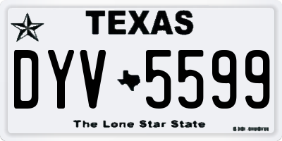 TX license plate DYV5599