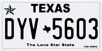 TX license plate DYV5603