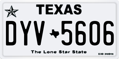 TX license plate DYV5606