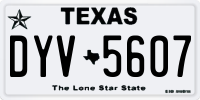 TX license plate DYV5607