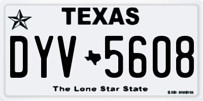 TX license plate DYV5608