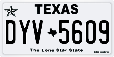 TX license plate DYV5609
