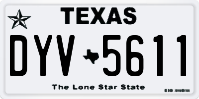 TX license plate DYV5611