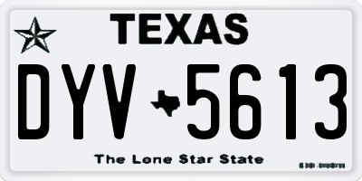 TX license plate DYV5613