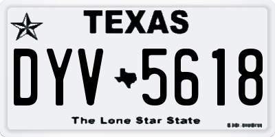 TX license plate DYV5618