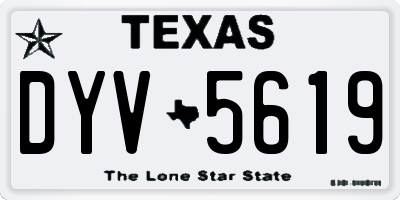 TX license plate DYV5619