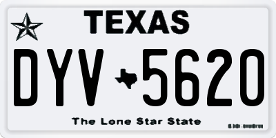TX license plate DYV5620