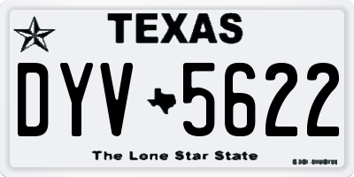 TX license plate DYV5622
